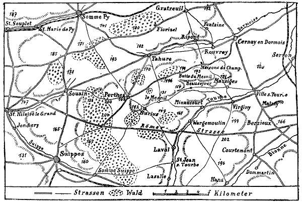 Karte zum 1. Weltkrieg: Champagne
