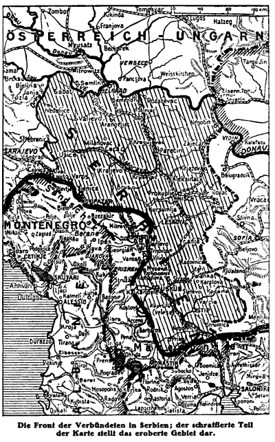Karte zum 1. Weltkrieg: Serbien