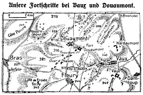 Karte zum 1. Weltkrieg: Verdun